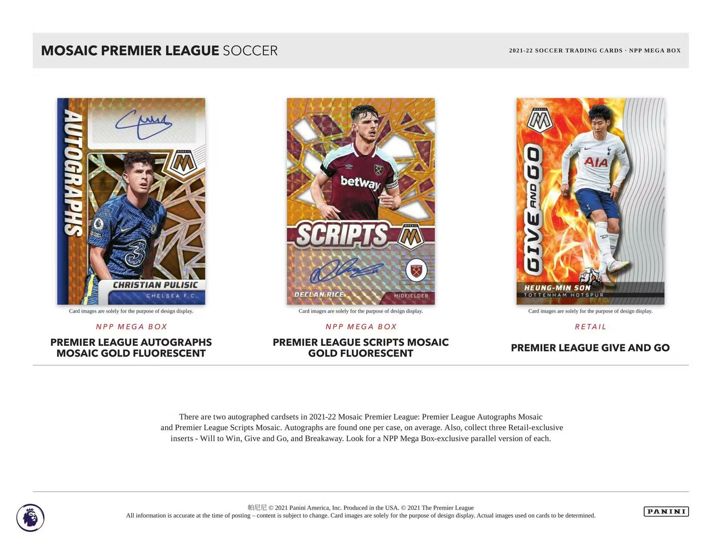Panini Mosaic Premier League EPL 2020/21 Soccer Mega Box