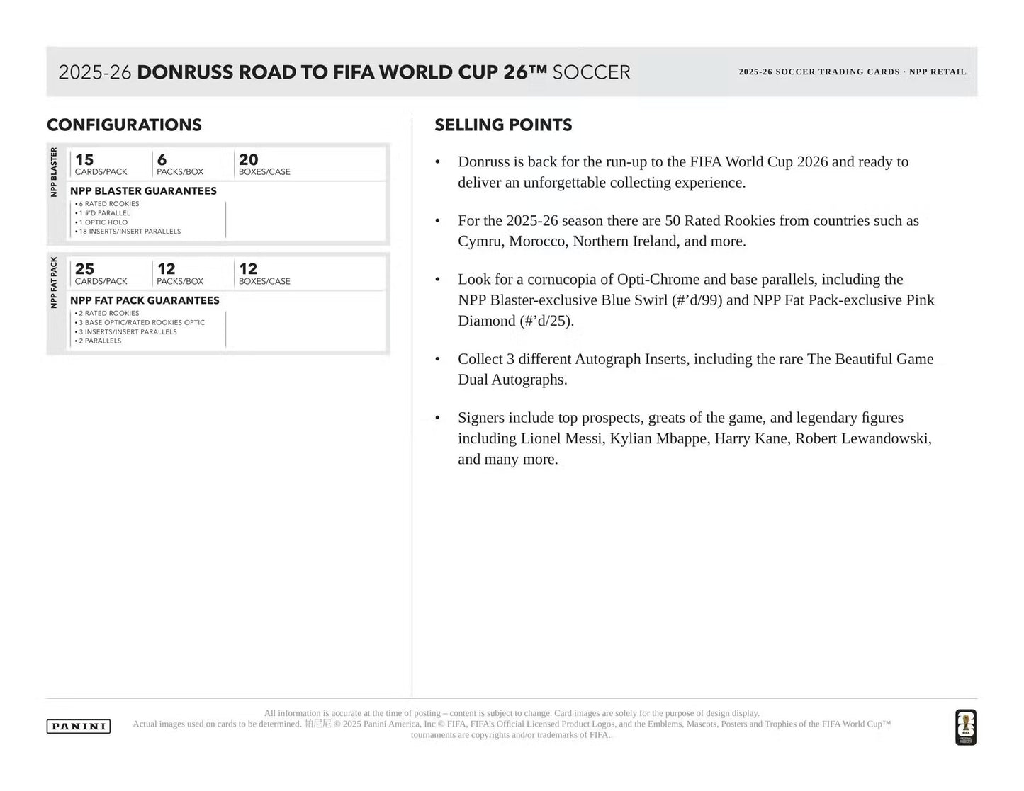 Panini Donruss 2025/26 Road to FIFA World Cup Soccer Blaster Hobby Box