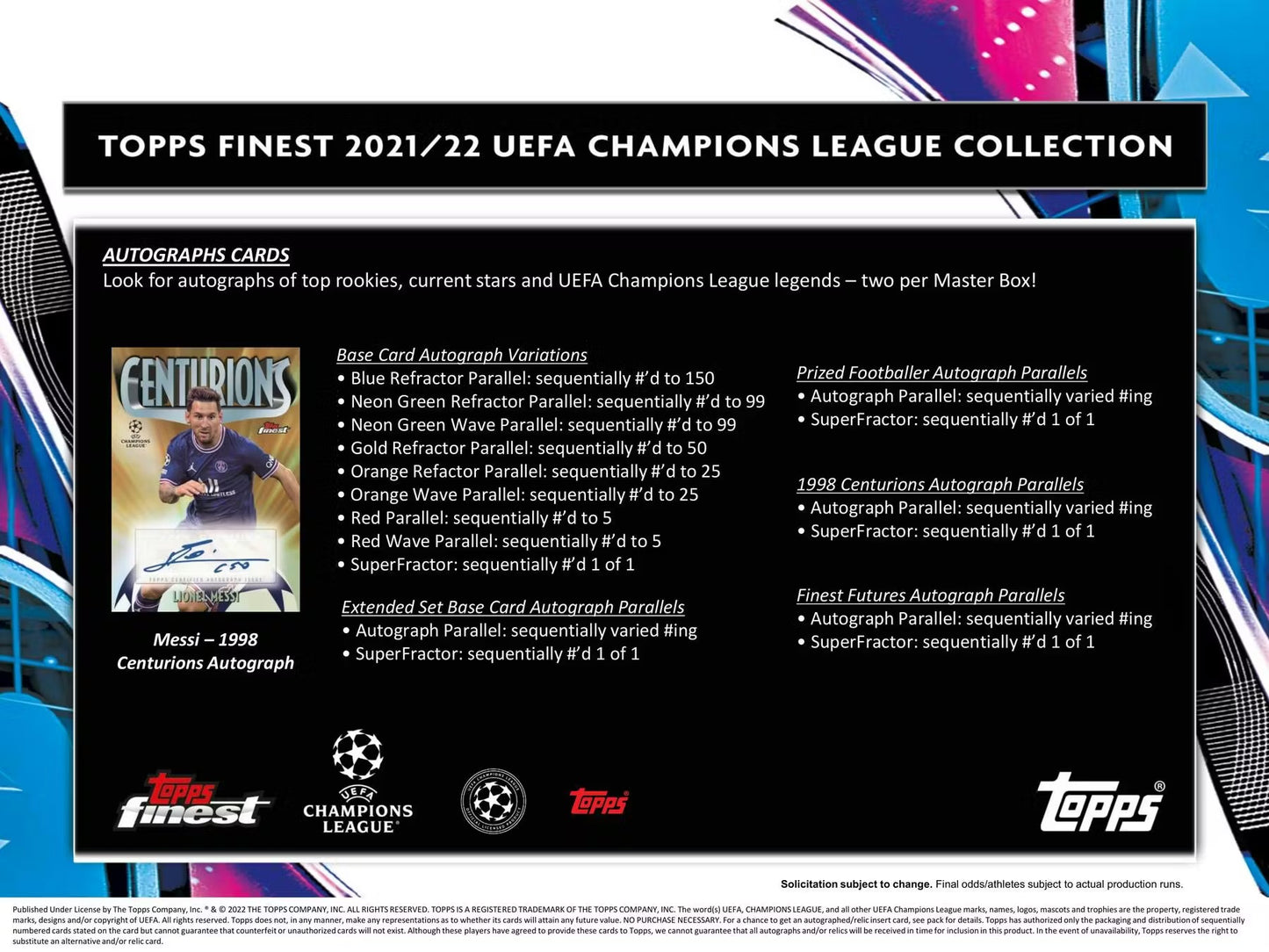 Topps Finest 2021/22 UEFA Champions League Soccer Hobby Box