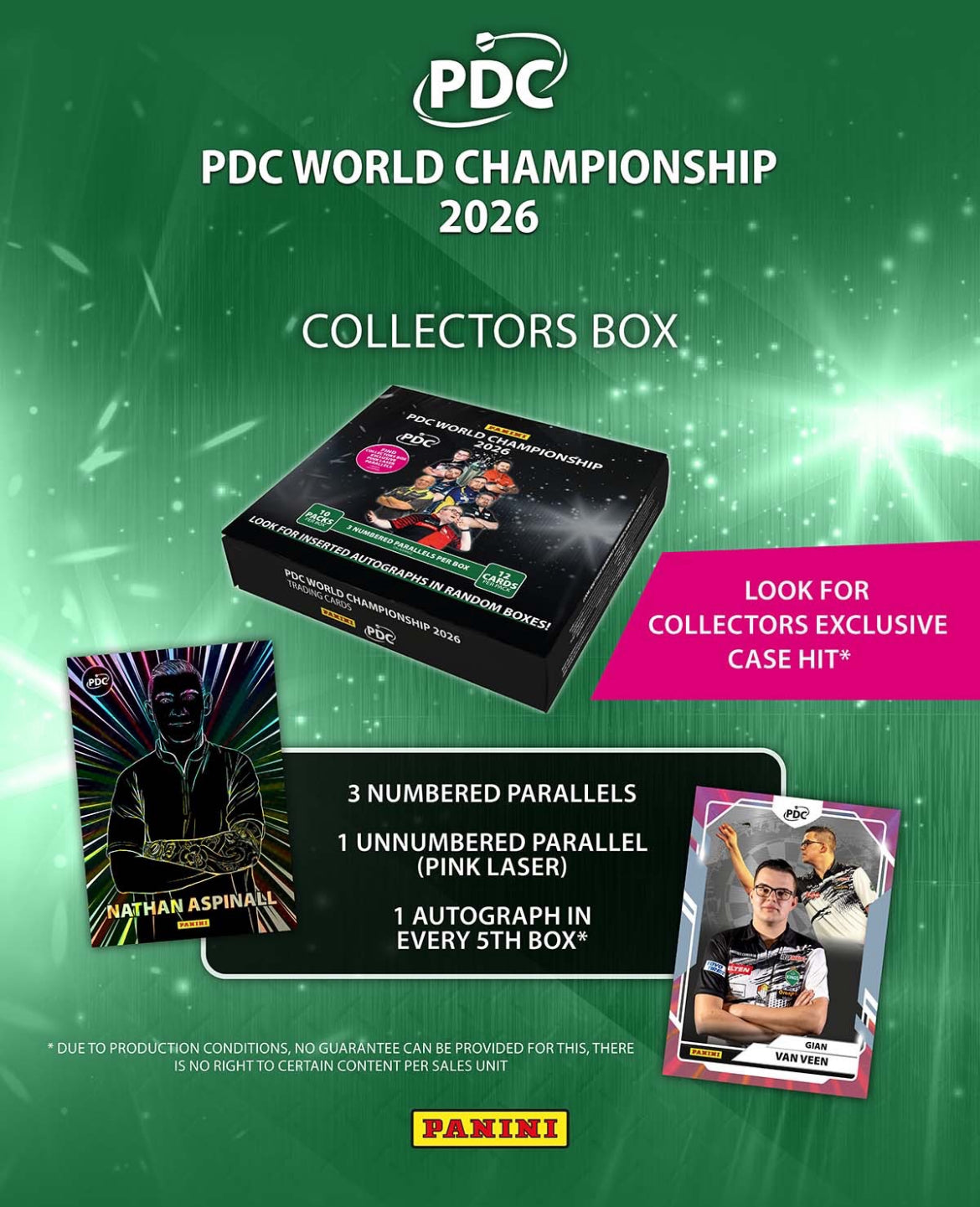 PDC World Championship Darts 2026 Trading Card Collectors Box *Sealed Case* x18