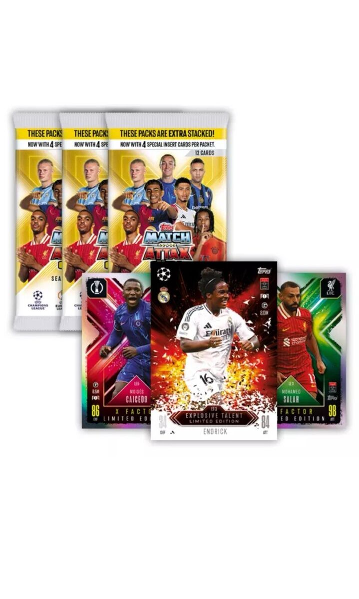 Topps Match Attax EXTRA 2024/25 Trading Cards Eco Pack 36 Cards inc 2 Ltd Ed