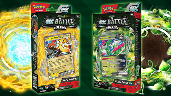 Pokemon TCG Tapu Koko EX & Iron Leaves EX Battle Deck Bundle - One of each pack