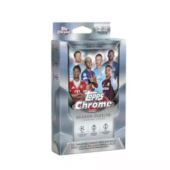 Topps Chrome 2025/26 UEFA Club Competitions Soccer Hanger Box