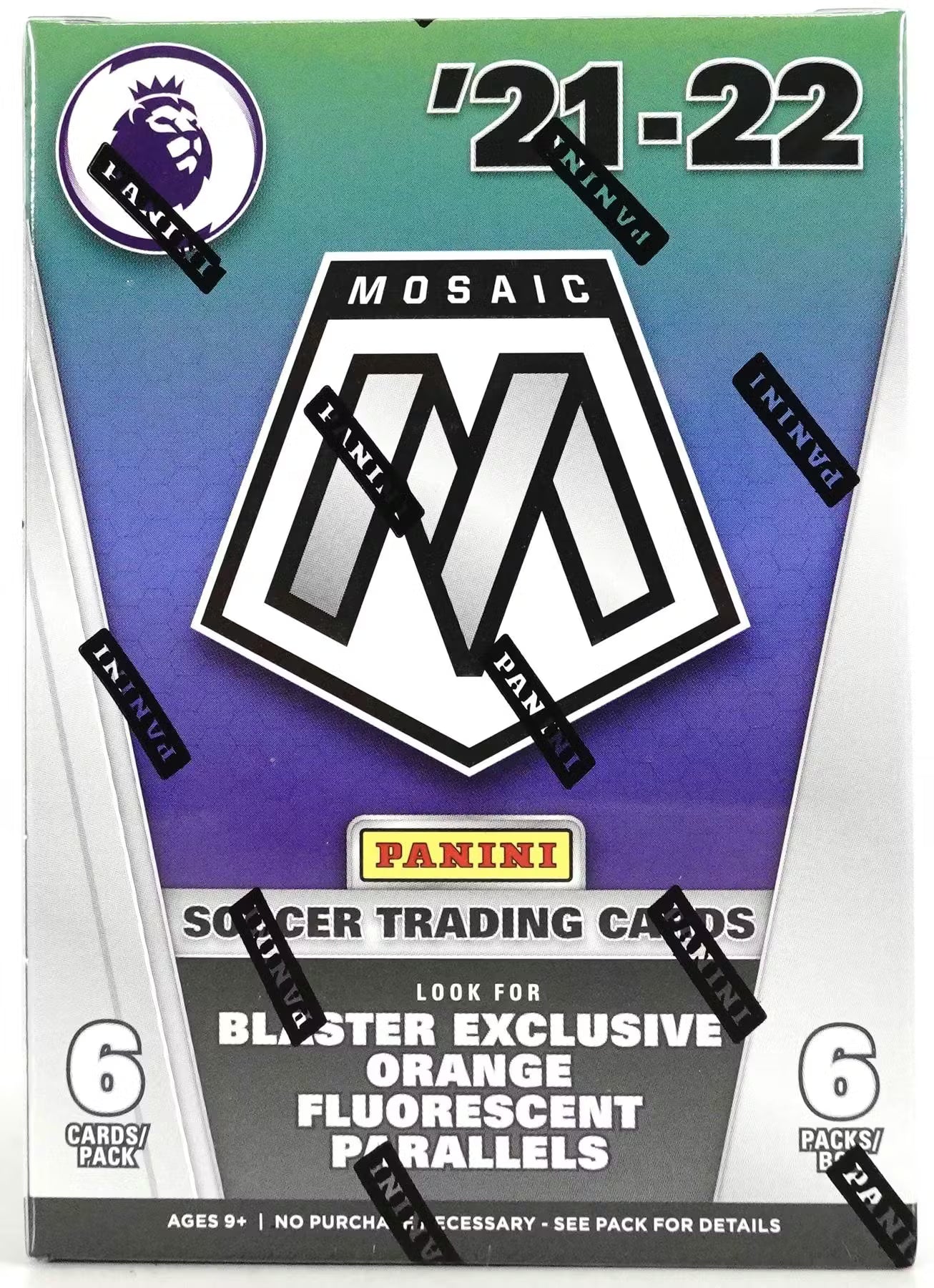 Panini Mosaic 2021/22 Premier League EPL Soccer 6-Pack Blaster Box (Orange Parallels!)