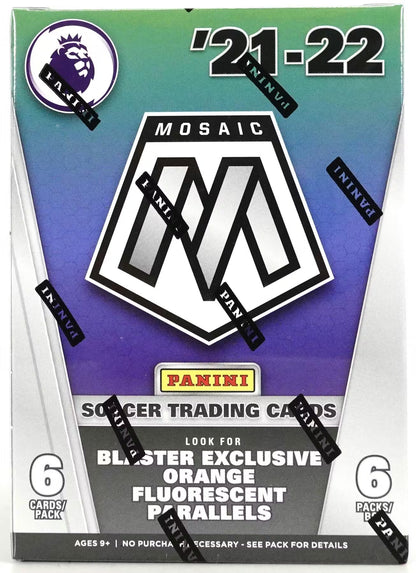 Panini Mosaic 2021/22 Premier League EPL Soccer 6-Pack Blaster Box (Orange Parallels!)