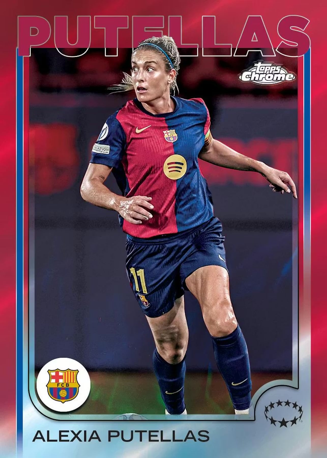 2024/25 Topps Chrome UEFA Women's Champions League Soccer 7-Pack Blaster Box