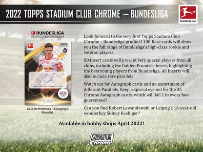Topps 2021/22 Stadium Club Chrome Bundesliga Soccer Hobby Box