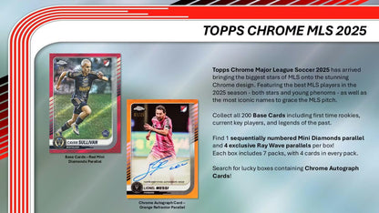 Topps Chrome 2025 MLS Major League Soccer Blaster Box