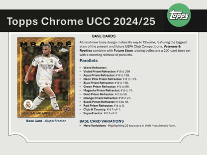 Topps Chrome UEFA Club Competitions 2024/25 Soccer Blaster Box
