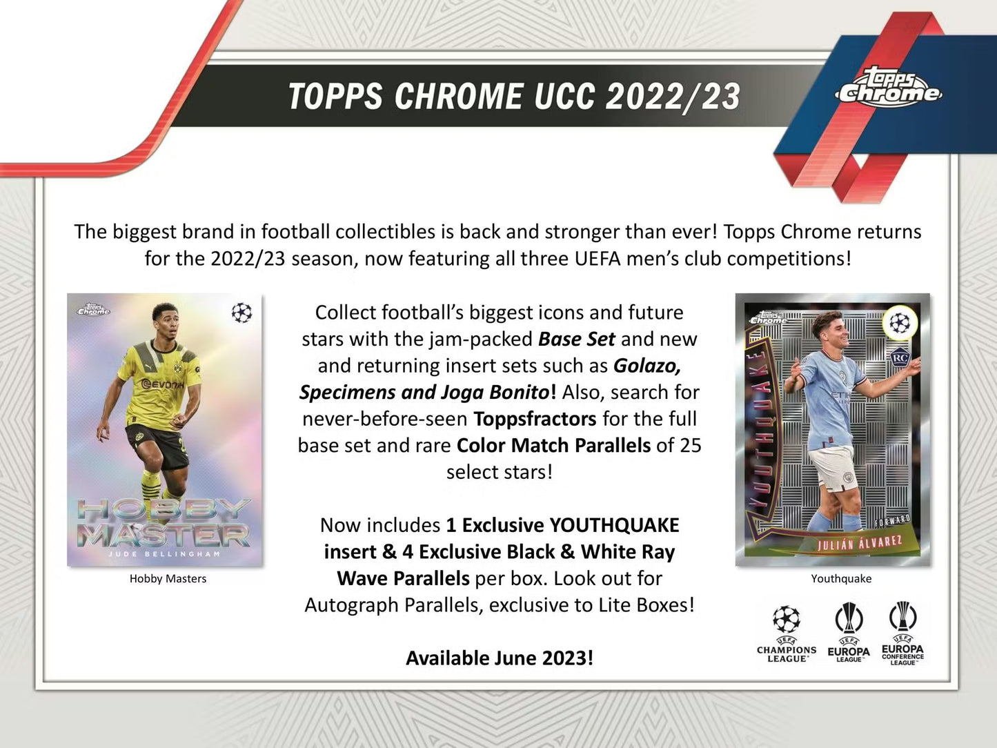 Topps Chrome UEFA Club Competitions 2022/23 Soccer Hobby LITE Box
