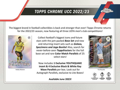 Topps Chrome UEFA Club Competitions 2022/23 Soccer Hobby LITE Box