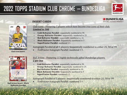 Topps 2021/22 Stadium Club Chrome Bundesliga Soccer Hobby Box