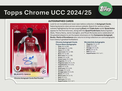 Topps Chrome UEFA Club Competitions 2024/25 Soccer Blaster Box