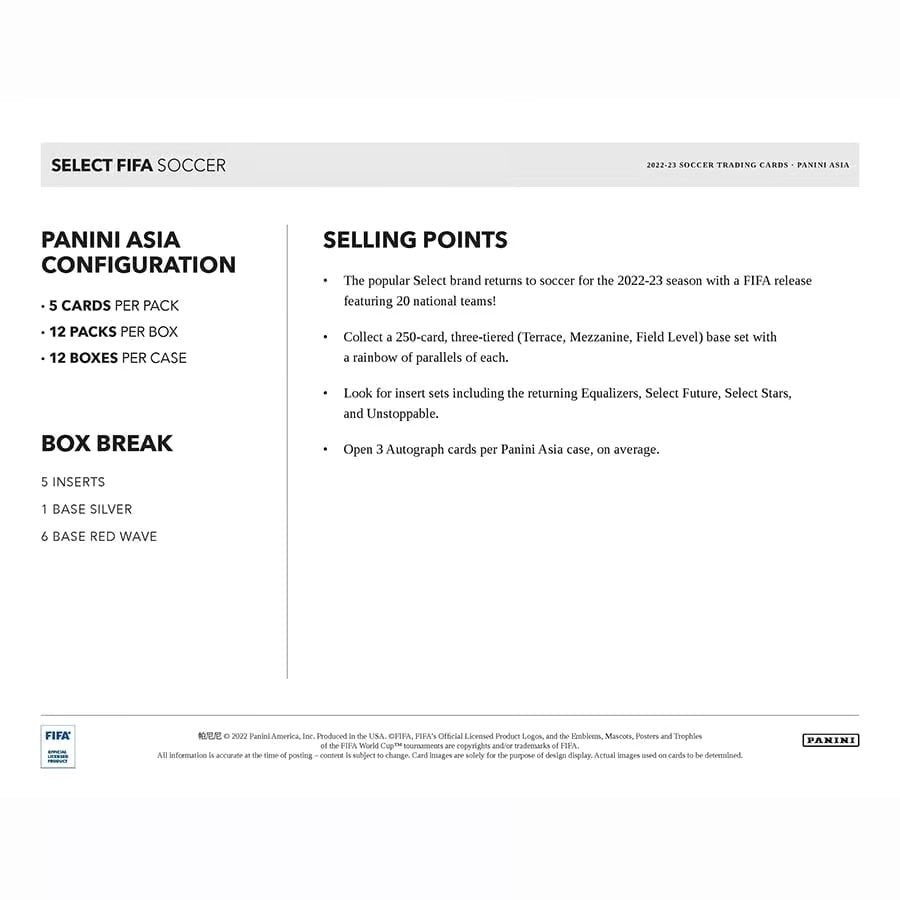 2022-23 Panini Select FIFA Soccer Box TMALL