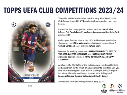 Topps UEFA Club Competitions 2023/24 Soccer Blaster Box