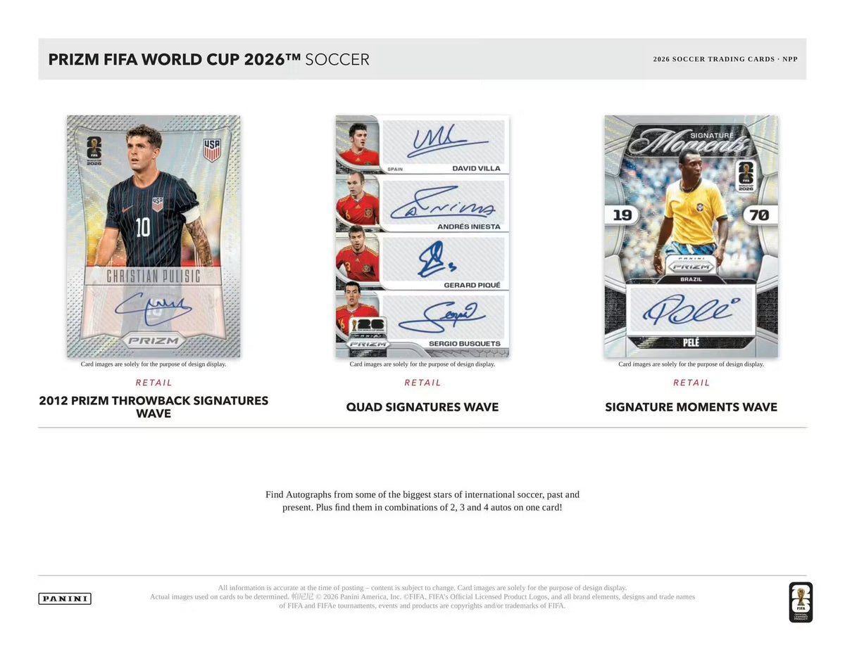 Panini Prizm 2026 FIFA World Cup Soccer Mega Box (Red Disco Parallels!)