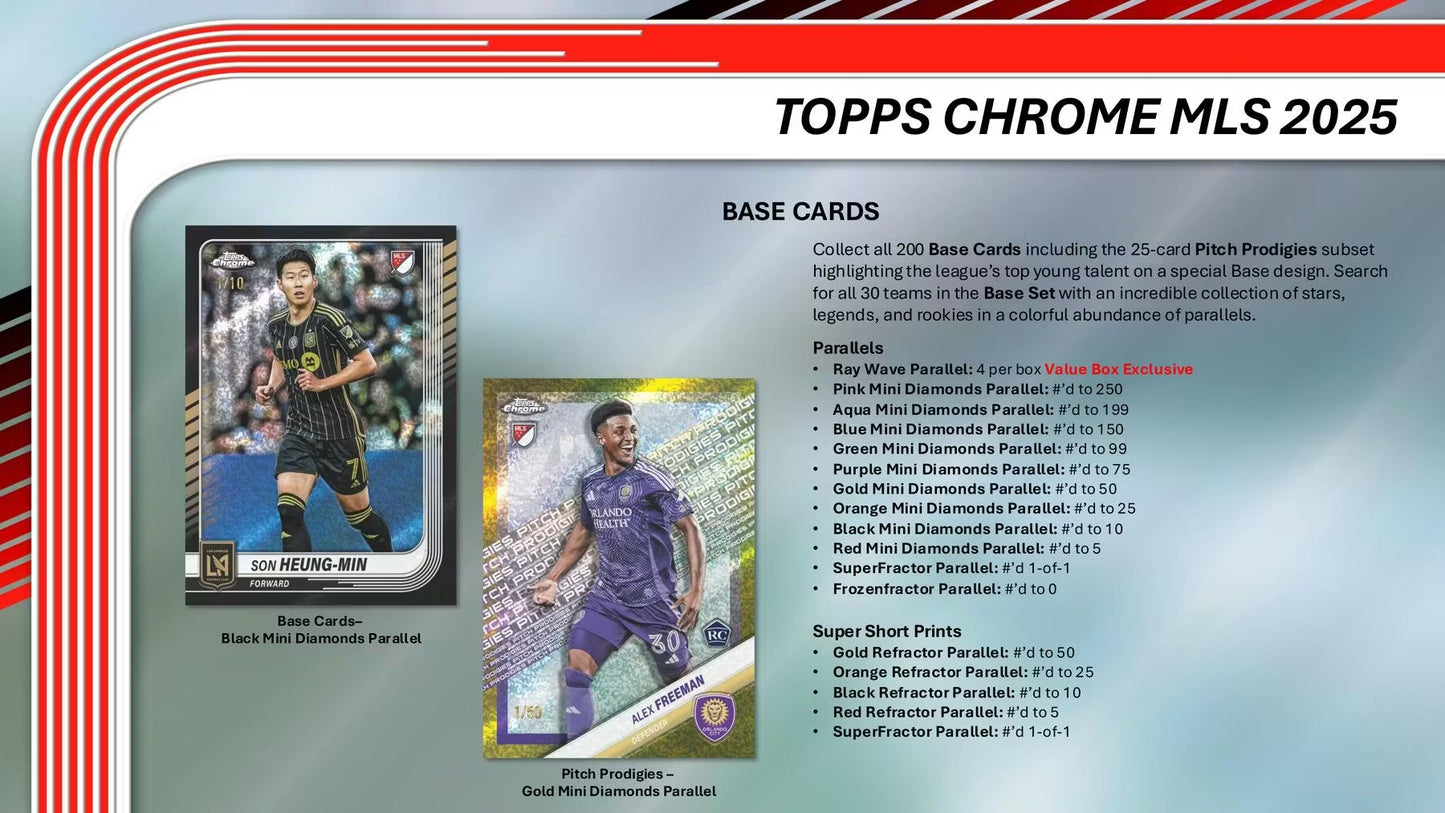 Topps Chrome 2025 MLS Major League Soccer Blaster Box