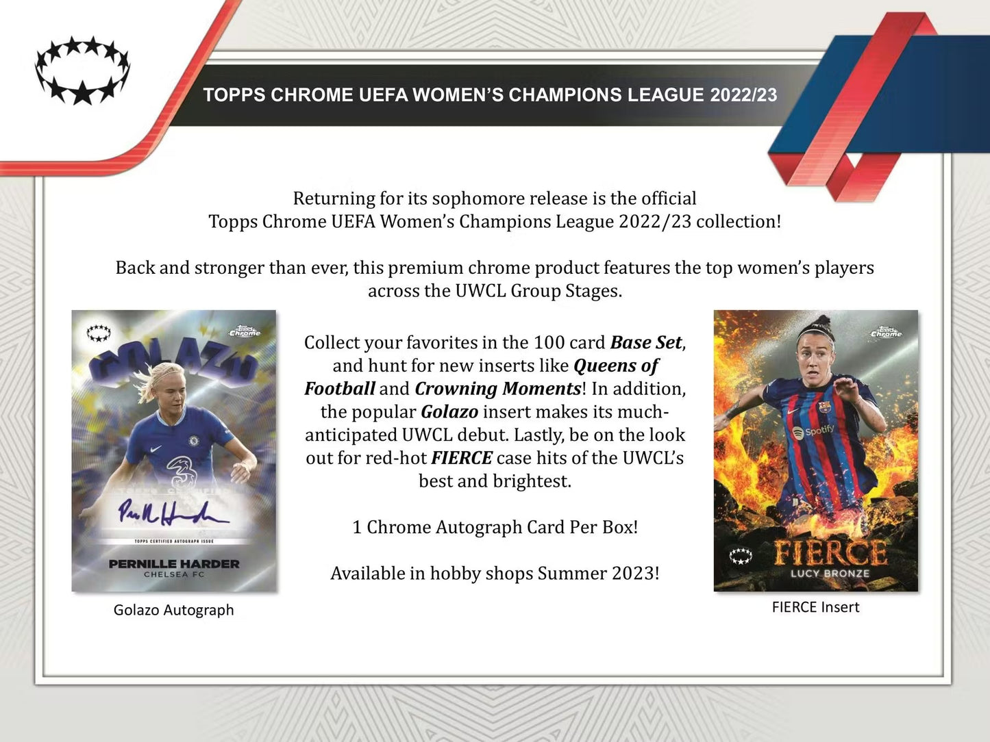 2022/23 Topps Chrome UEFA Women's Champions League Soccer Hobby Box