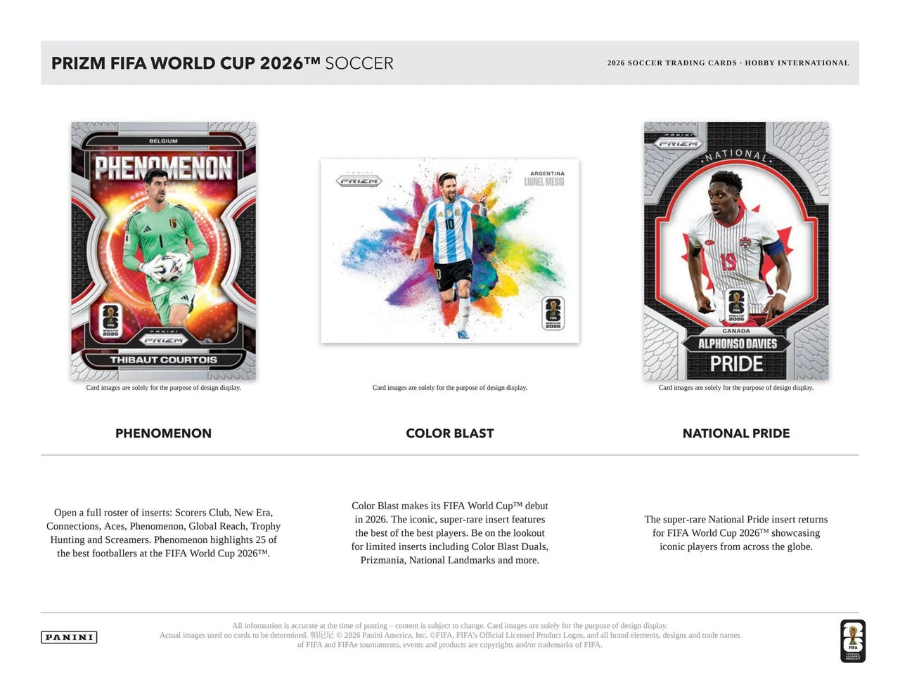 Panini Prizm 2026 FIFA World Cup Soccer Hobby International