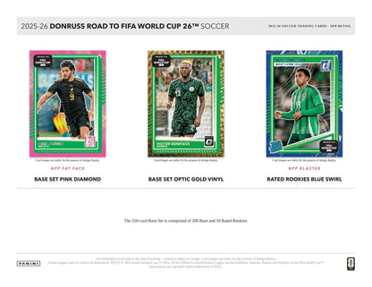 Panini Donruss 2025/26Road to FIFA World Cup Soccer Blaster Box (Blue Parallels!)