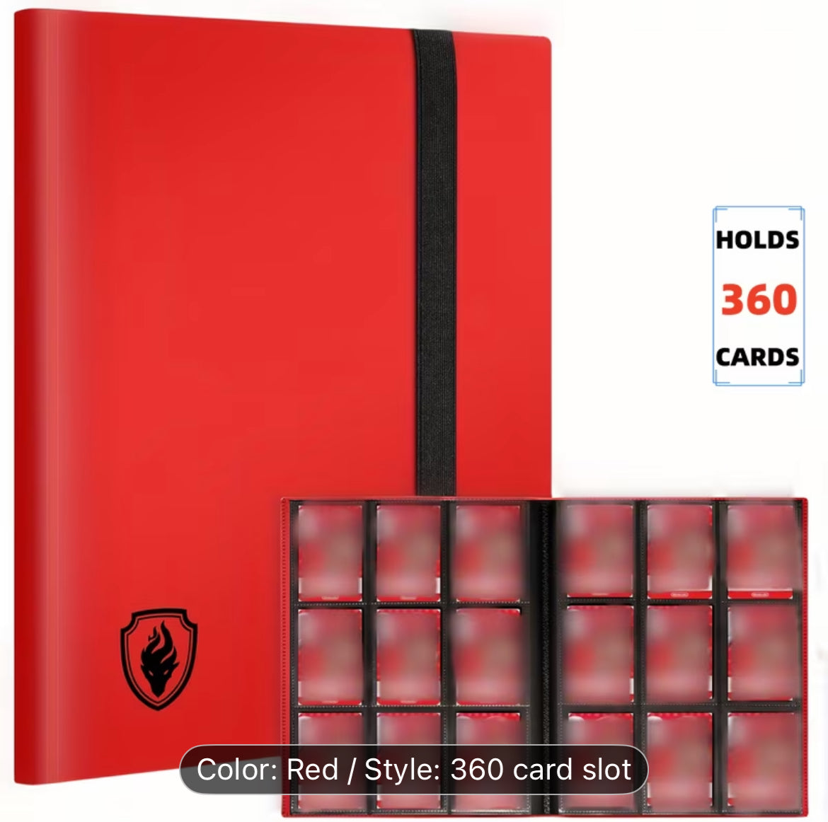9-Pocket Card Binder, 360-Pocket Trading Card Album Red