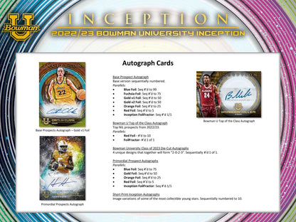 Topps Bowman University Inception 2022/23 Hobby Box