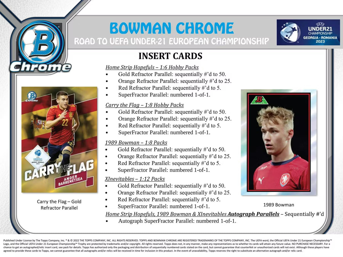 Topps Bowman Chrome 2022 Road to UEFA Under-21 European Championship Soccer Hobby Box
