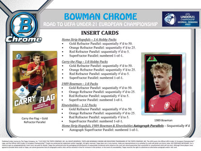 Topps Bowman Chrome 2022 Road to UEFA Under-21 European Championship Soccer Hobby Box